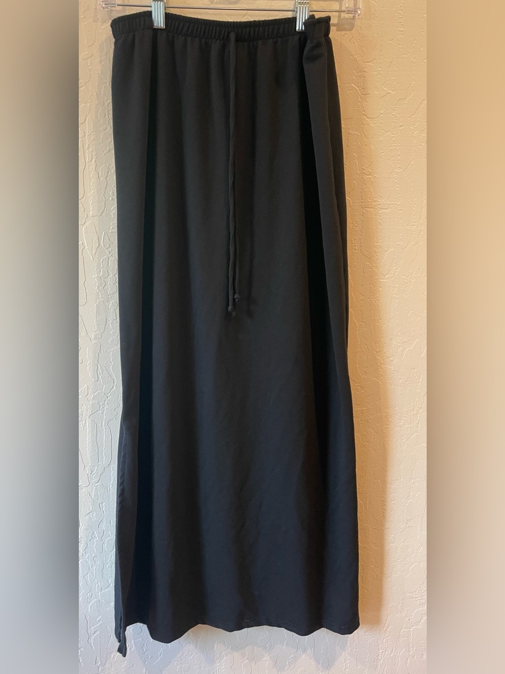 Classic Black Maxi Skirt with Elastic Drawstring Waist